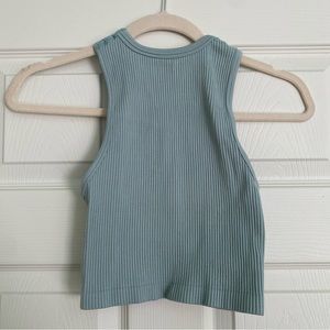 Light Teal Fitted Razorback Crop Top Tank